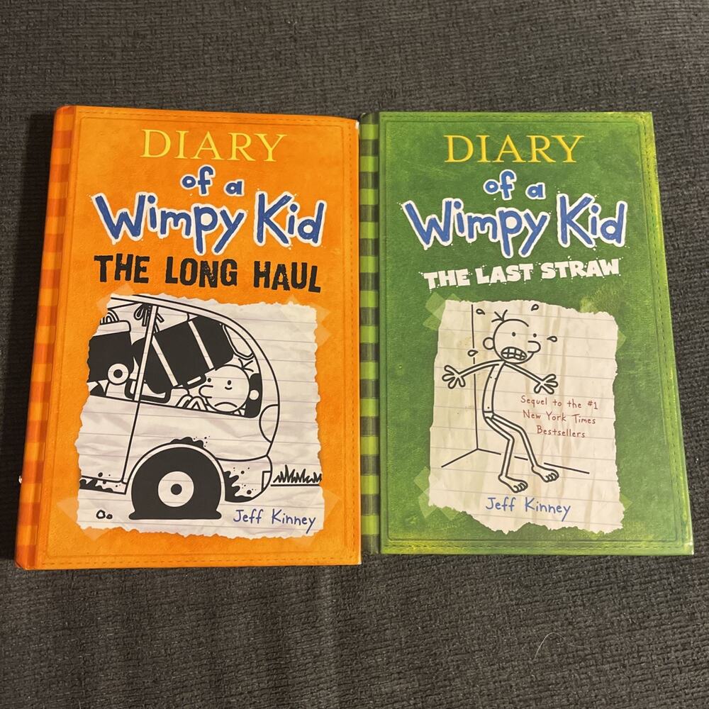 A Diary of a Wimpy Kid Jeff Kinney Lot Of 2. The Long Haul & The Last Straw
